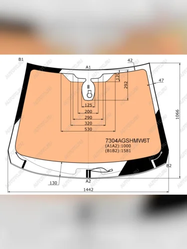Стекло лобовое (Обогрев полный Датчик дождя Молдинг) Renault Kaptur 20-22 AGC 7304AGSHMW6T