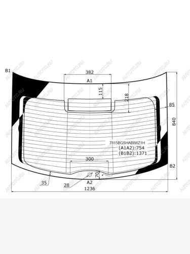 Стекло заднее (Цвет зеленый Обогрев Антенна) Skoda Rapid 12-  SEAT Toledo 12-19 FUYAO 7815BGSHABIWZ1H