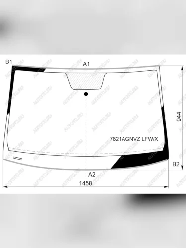 Стекло лобовое (молдинг) XYG (зеленое) Volkswagen Jetta A7 седан 1-ый рестайлинг (2022-2024)