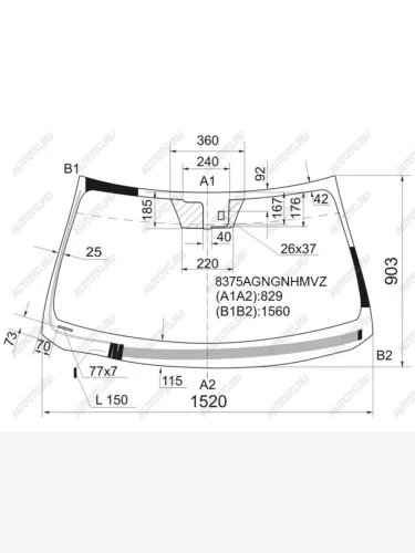 Стекло лобовое (обогрев щеток, датчик дождя, молдинг) FUYAO (зеленое) Lexus LS460 XF40 дорестайлинг (2006-2009)