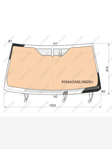 Стекло лобовое (обогрев щеток, обогрев полный, датчик дождя, молдинг) AGC (зеленое) Toyota Land Cruiser Prado J150 3-ий рестайлинг (2020-2025)