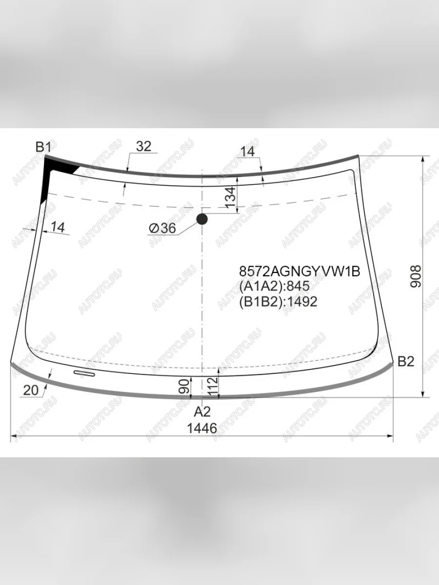 Стекло лобовое (молдинг) FUYAO Audi A4 B7 универсал (2004-2009) (зеленое)  в Керчи Республика Крым