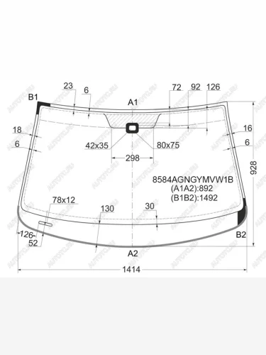 Стекло лобовое (датчик дождя, молдинг) FUYAO (зеленое) Volkswagen Passat B6 универсал (2005-2010)
