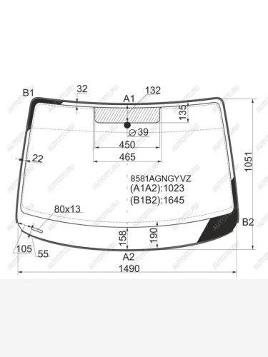 Стекло лобовое (молдинг) FUYAO (зеленое) Volkswagen Caddy 2K дорестайлинг (2003-2010)