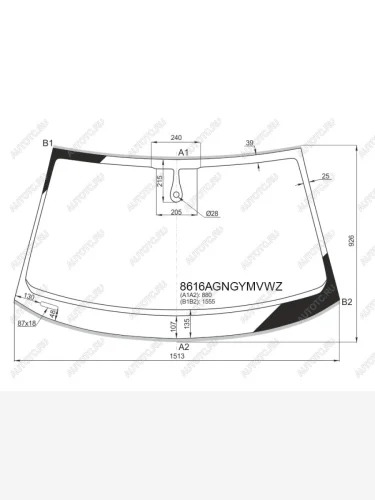 Стекло лобовое (датчик дождя, молдинг) FUYAO (зеленое) Audi A7 4G лифтбэк рестайлинг (2014-2018)