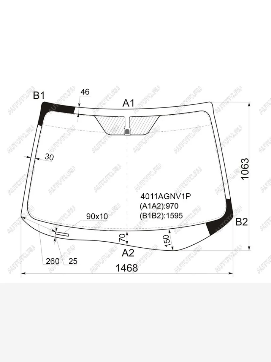 Стекло лобовое (шелкография под зеркало с затемнением) FUYAO Honda CR-V RM1,RM3,RM4 дорестайлинг (2012-2015) (зеленое)  в Самаре Самарской области
