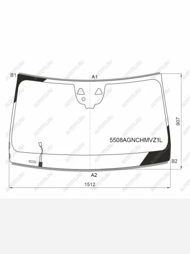 Стекло лобовое (обогрев щеток, датчик дождя, две камеры) FUYAO (зеленое) Mercedes-Benz GLE Coupe C167 (2019-2025)
