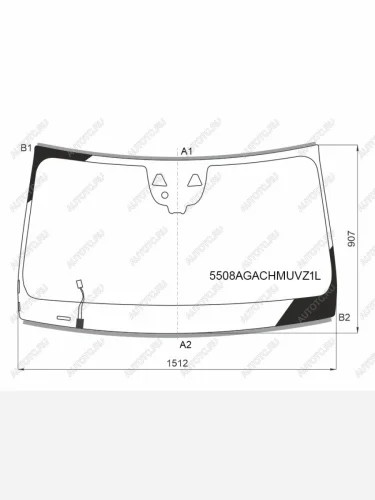 Стекло лобовое (обогрев щеток, датчик дождя, две камеры, молдинг, проекция) FUYAO (зеленое) Mercedes-Benz GLE Coupe C167 (2019-2025)