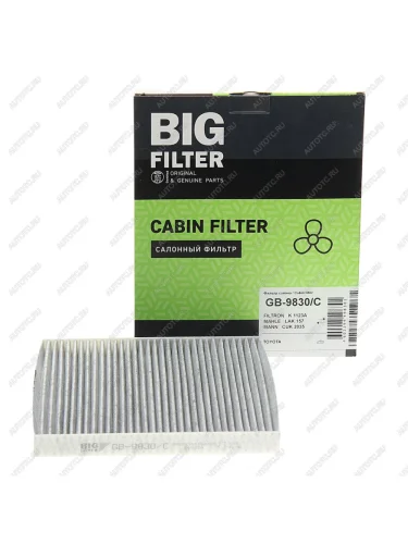 Фильтр воздушный салона TOYOTA Corolla (02-) угольный BIG FILTER BIG FILTER gb-9830c BIG FILTER gb-9830c