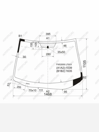 Стекло лобовое MAZDA CX-7 06-12 XYG FW02656 LFW/X