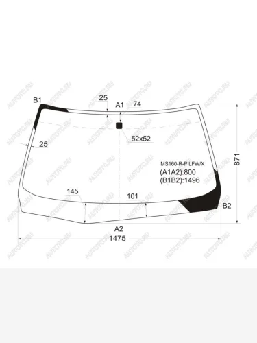 Стекло лобовое Toyota Crown 99-07 XYG MS160-R-P LFW/X