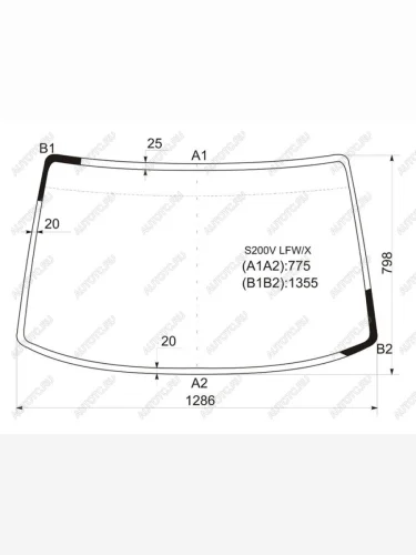 Стекло лобовое Daihatsu Atrai 99-05  Hijet Truck 99-04  Toyota Sparky 00-03 XYG S200V LFW/X