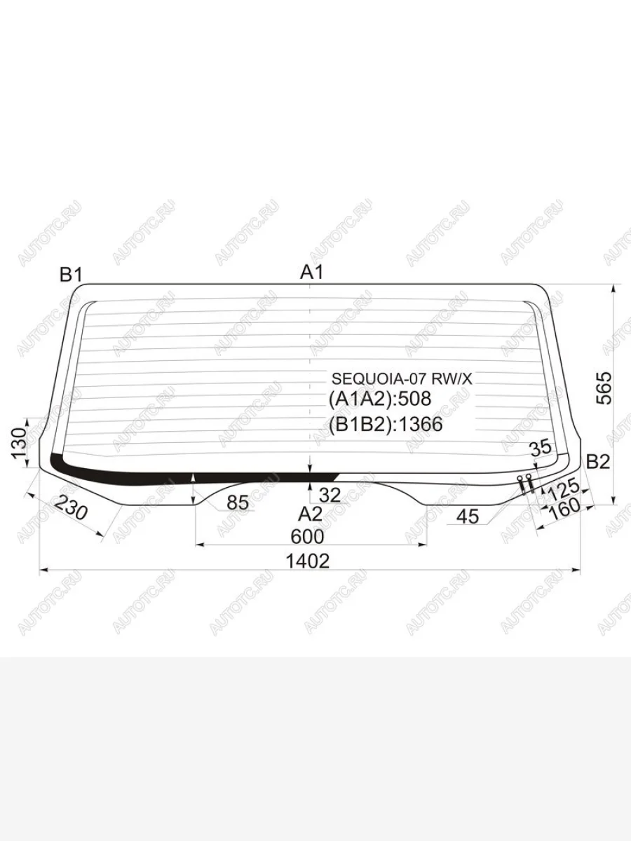 Стекло заднее (Цвет зеленый Обогрев) Toyota Sequoia 07-22 XYG SEQUOIA-07 RW/X  в Керчи Республика Крым