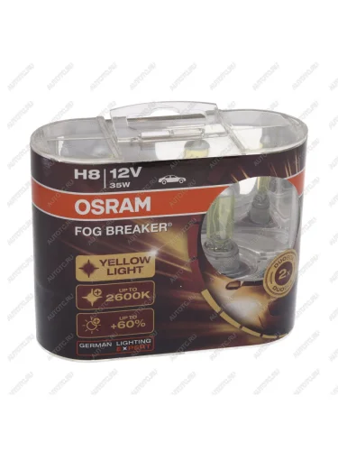 Лампа 12V H8 35W PGJ19-1 2600К евробокс (2шт.) Fog Breaker OSRAM OSRAM 62212fbr-hcb