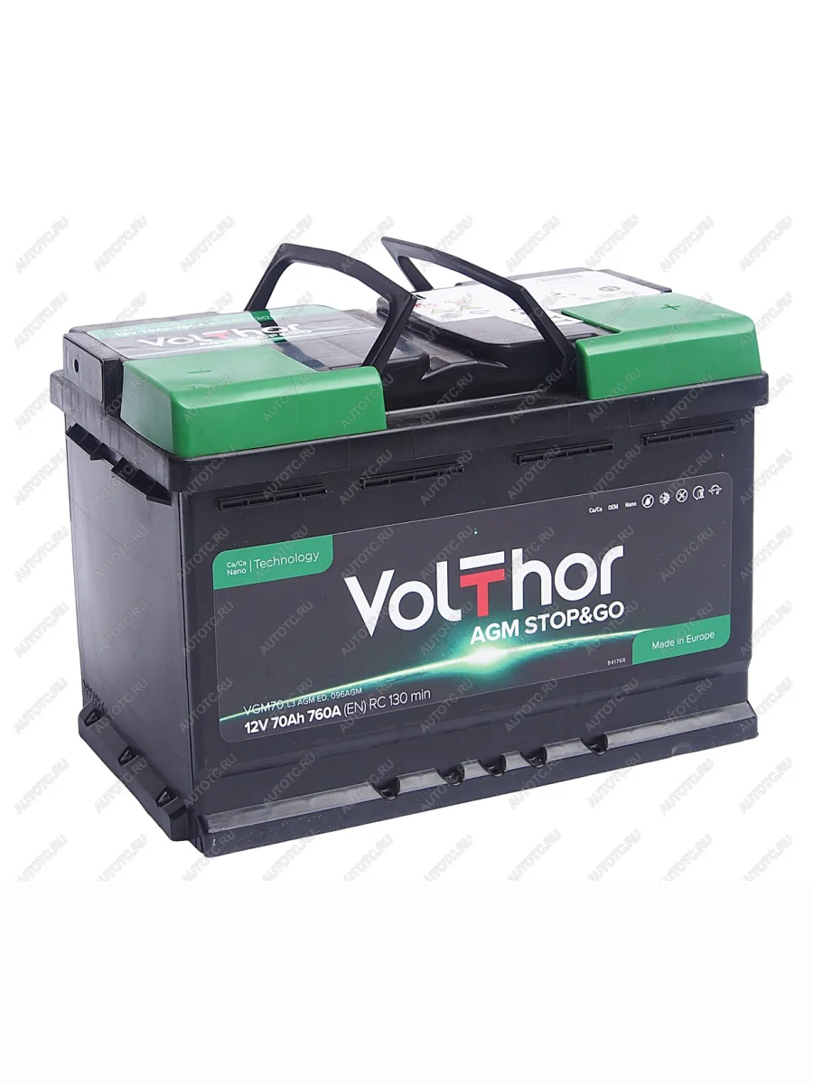 Аккумулятор VOLTHOR AGM 70Ач обратная полярность VOLTHOR 6ст70(0)  в Самаре Самарской области