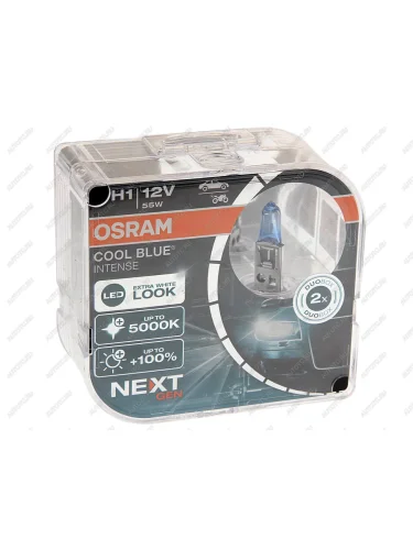 Лампа 12V H1 55W P14.5s +100% 5000K евробокс (2шт.) Cool Blue Intense NextGen OSRAM OSRAM 64150cbn-hcb