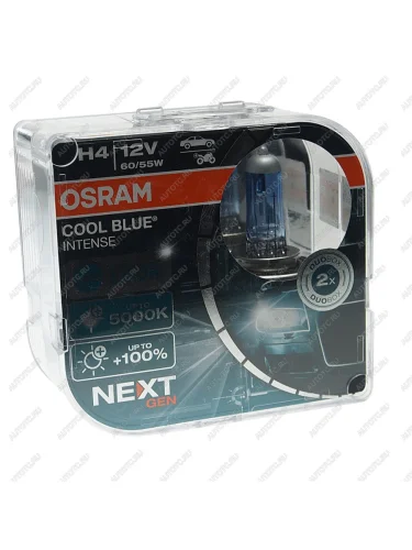 Лампа 12V H4 6055W P43t-38 +100% 5000K евробокс (2шт.) Cool Blue Intense NextGen OSRAM OSRAM 64193cbn-hcb