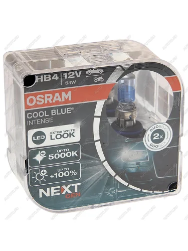 Лампа 12V HB4(9006) 51W P22d +100% 5000K евробокс (2шт.) Cool Blue Intense NextGen OSRAM OSRAM 9006cbn-hcb