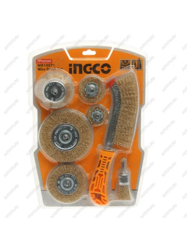 Набор кордщеток для дрели 25,38,50,63,75,100мм + щетка ручная (7шт.) INGCO INGCO wb10071