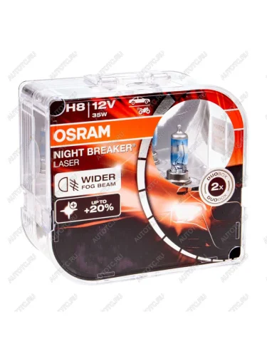 Лампа 12V H8 35W PGJ19-1 +150% 3900K бокс (2шт.) Night Breaker Laser OSRAM OSRAM 64212nl-hcb