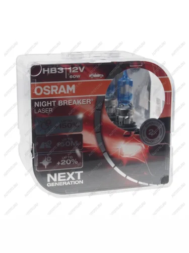 Лампа 12V HB3 60W P20d +150% 3800K бокс (2шт.) Night Breaker Laser OSRAM OSRAM 9005nl-hcb