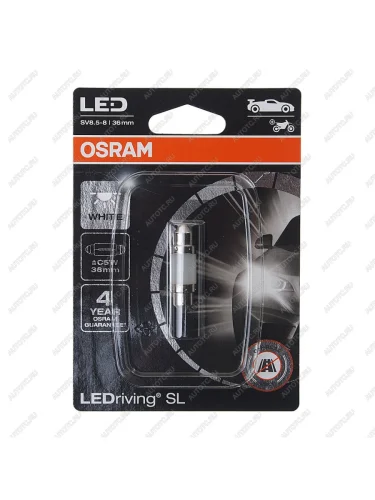 Лампа светодиодная 12V C5W SV8.5-8 36мм блистер (1шт.) LEDriving SL OSRAM OSRAM 6418dwp-01b
