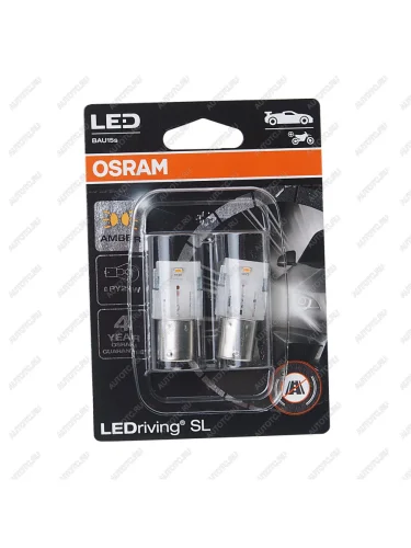 Лампа светодиодная 12V PY21W BAU15s блистер (2шт.) LEDriving SL Yellow OSRAM OSRAM 7507dyp-02b