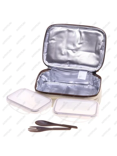 Сумка для ланча с 2-мя контейнерами, 2 прибора (вилка и ложка) бежевая АРКТИКА АРКТИКА ark-020-2000-2-bg