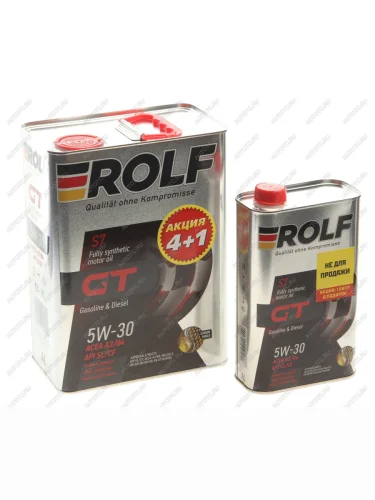 Масло моторное GT A3B4 5W30 синт.4+1л ROLF ROLF 322627