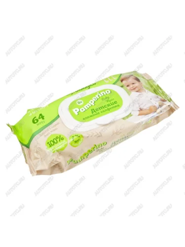 Салфетка влажная детская 20х15см в мягкой упаковке 64шт. PAMPERINO АВАНГАРД АВАНГАРД pa-72180 АВАНГАРД pa-72180