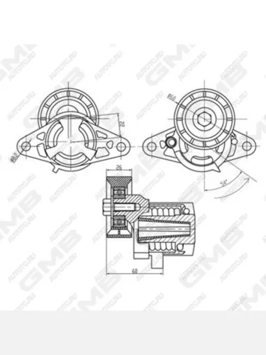 Ролик приводного ремня RENAULT Logan,Megane,Sandero натяжной GMB GMB gat21010