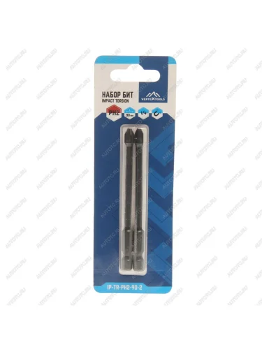Набор бит 14 PH2 90мм ударных магнитных 2шт. VERTEXTOOLS VERTEXTOOLS ip-tr-ph2-90-2