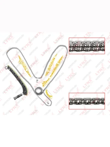 Комплект цепи ГРМ MERCEDES C (W203) (2 цепи+башмак натяж+3 успокоит+2 натяж+1 звезда) LYNX LYNX tk0123