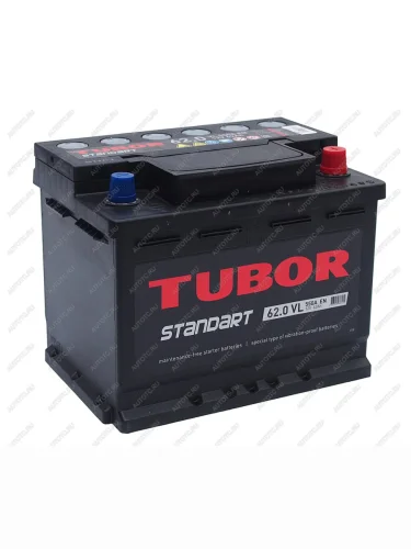 Аккумулятор TUBOR Standart 62Ач обратная полярность TUBOR 6ст62(0)