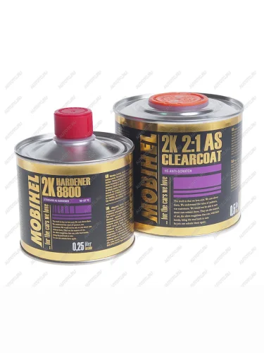Лак бесцветный 2К 0.5л с отвердителем 2К 8800 0.25л Helios MOBIHEL MOBIHEL 47155201к