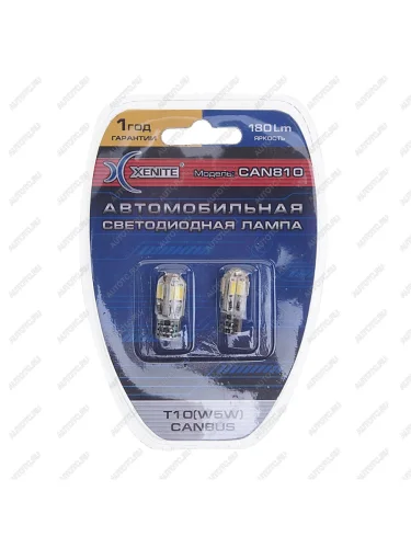 Лампа светодиодная 12V W5W 2.1х9.5d блистер (2шт.) XENITE XENITE 1009414