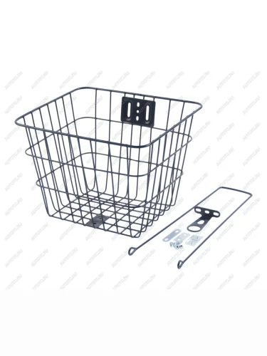 Корзина велосипедная на руль крепление на усы черная NO NAME ут00000388