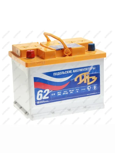 Аккумулятор ПОДОЛЬСК 62Ач ПОДОЛЬСК 6ст62(1)