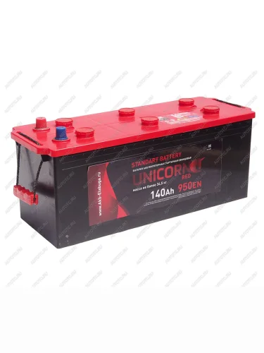 Аккумулятор UNICORN Red 140Ач обратная полярность UNICORN 6ст140(3)