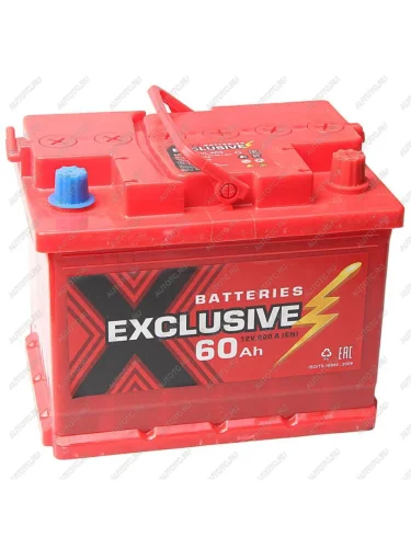 Аккумулятор EXCLUSIVE 60Ач обратная полярность EXCLUSIVE 6ст60(0)