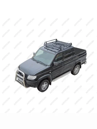 Багажник Трофи экспедиционный без поперечных перекладин Техно Сфера (черный) Уаз Патриот  23632 (2008-2025) дорестайлинг пикап, 1 рестайлинг пикап, 2-ой рестайлинг пикап