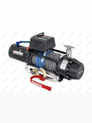 Лебёдка автомобильная электрическая 12V Runva 12500 lbs 5670 кг (влагозащищенная), комбинированный роспуск, синтетический трос  ewb12500ssrmac