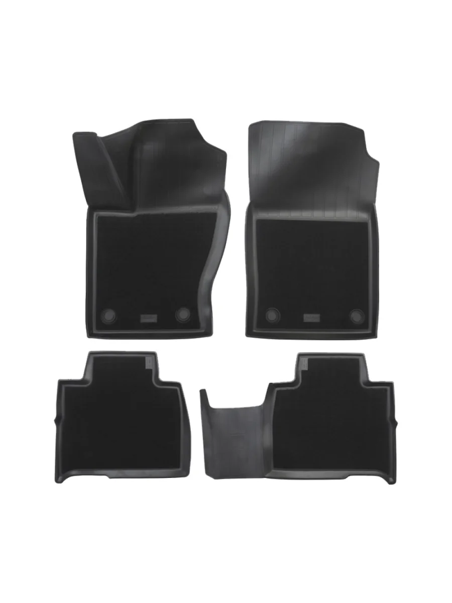 Коврики салонные комбинированные (5, 7 мест, 1,2 ряд) Unidec Haval H9 (2024-2025) (черные)  в Керчи Республика Крым
