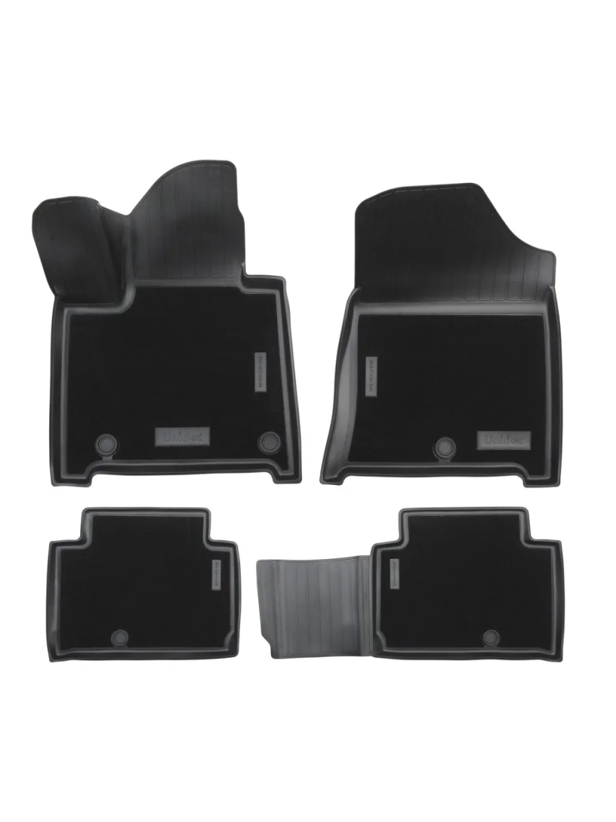 Коврики салонные комбинированные (5 мест) Unidec Hyundai Santa Fe 5 MX5 (2022-2025) (черные)  в Керчи Республика Крым