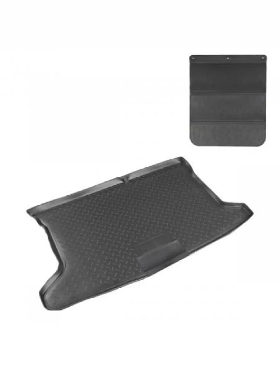 Коврики в багажное отделение с защитным фартуком Norplast Unidec Hyundai Solaris RBr хэтчбэк дорестайлинг (2010-2014) (черный)  в Перми Пермском крае