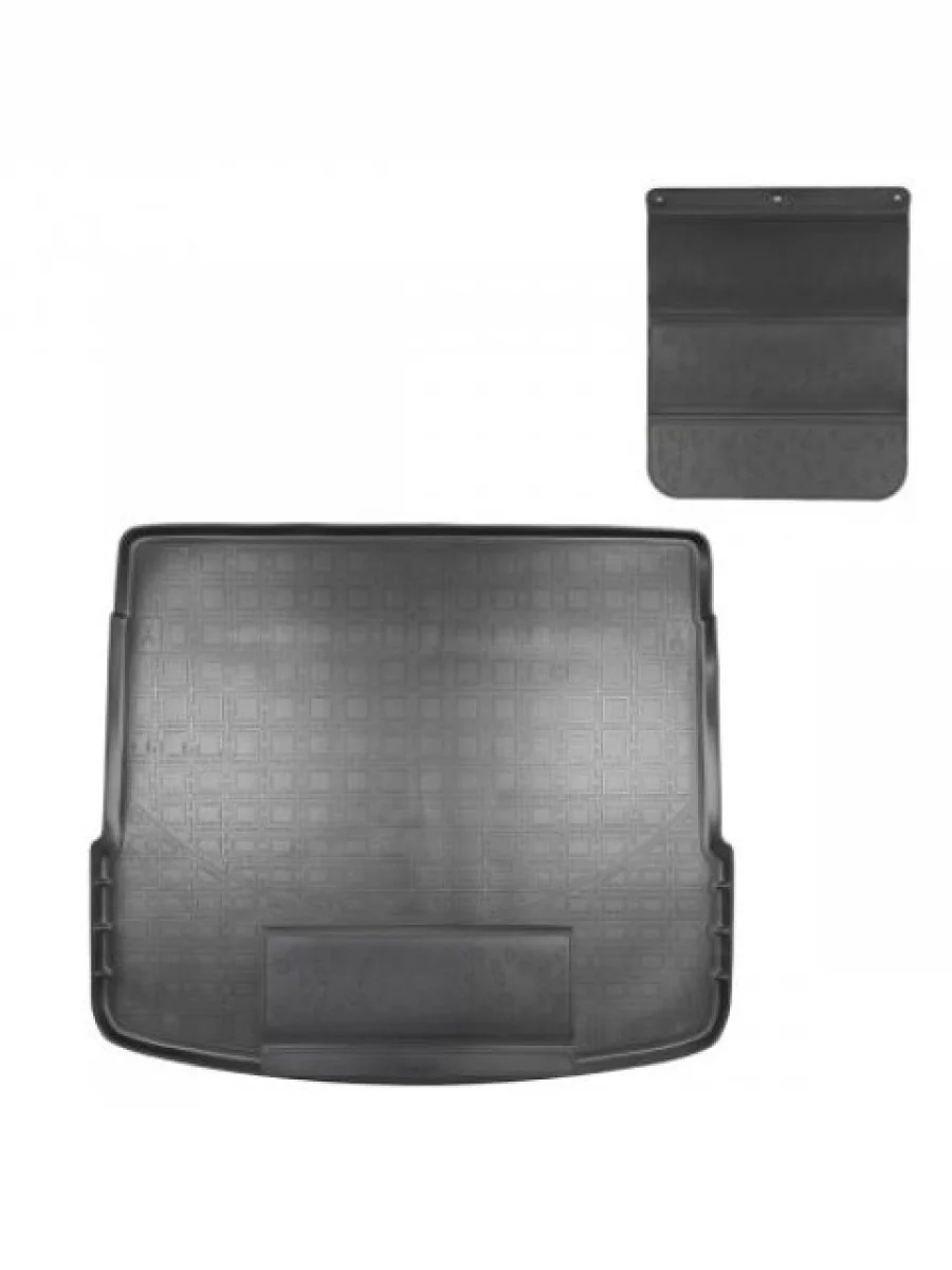 Коврик багажника (полиуретан) Norplast Unidec Audi Q5 FY дорестайлинг (2017-2020) (черный, с защитным ковриком)  в Керчи Республика Крым