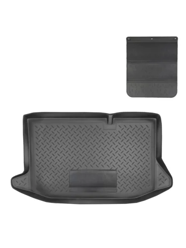 Коврик в багажное отделение с защитным фартуком Norplast Unidec (черный) Ford Fiesta 6 хэтчбэк 3 дв. дорестайлинг (2008-2013)