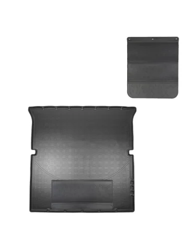 Коврик в багажное отделение с защитным фартуком (сложенный 3 ряд) Norplast Unidec (черный) BMW X7 G07 (2018-2022)