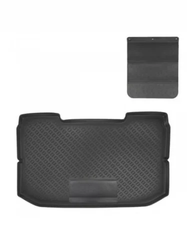 Коврик в багажное отделение с защитным фартуком Norplast Unidec (черный) Nissan Note 1 E11 рестайлинг (2008-2013)