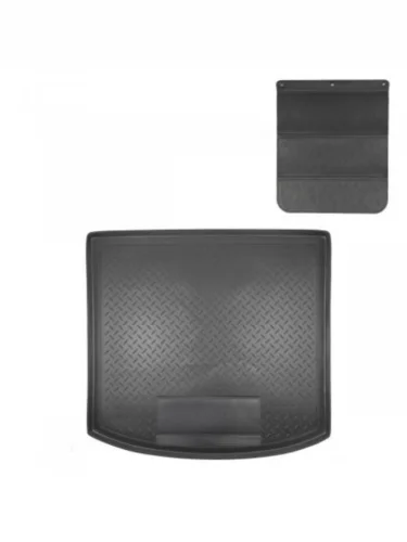Коврик в багажное отделение с защитным фартуком Norplast Unidec (черный) Volkswagen Touran 1T дорестайлинг минивэн (2003-2006)